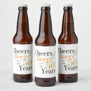 50. Geburtstag Party für Cheers und Biersorten Bierflaschenetikett