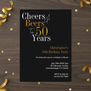 50. Geburtstag Party für Cheers und Biersorten Einladung