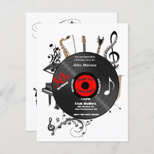50. Geburtstag Party Musikinstrumente Einladung