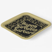 50. Geburtstag Party Nummer Muster Schwarzes Gold Pappteller (Gewinkelt)