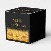 50. Geburtstag Party schwarzes Gold Vielen Dank Geschenkschachtel (Vorderseite)