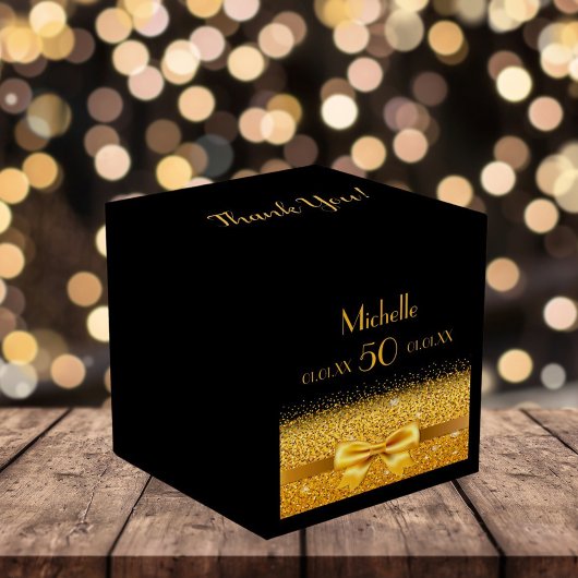 50. Geburtstag Party schwarzes Gold Vielen Dank Geschenkschachtel