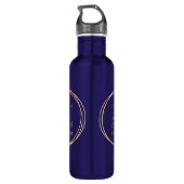 50. Geburtstag Personalisiert 50 und Fabulous Blue Edelstahlflasche (Rückseite)