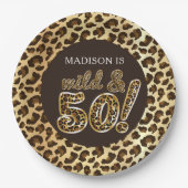 50. Geburtstag Personalisiert Leopard Foil Ballon Pappteller (Vorderseite)