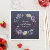 50. Geburtstag Personalisiert Moody Lila Blume Serviette (Beispiel)