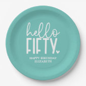 50. Geburtstag Personalisiert Pappteller (Vorderseite)