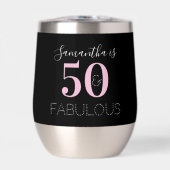 50. Geburtstag Personalisiert Schwarzes Rosa (Vorderseite)