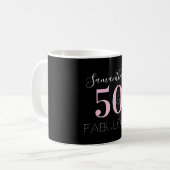 50. Geburtstag Personalisiert Schwarzes Rosa Kaffeetasse (Vorderseite Links)