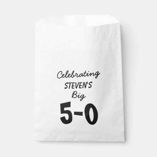 50. Geburtstag Personalisierte Gefälligkeitsags Geschenktütchen (Vorderseite)