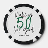 50. Geburtstag personalisierte Gunst Geschenk mode Pokerchips (Rückseite)