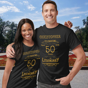 50. Geburtstag Personalisierte Männer Schwarz Und T-Shirt