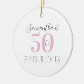 50. Geburtstag Personalisierte Typografie Keramik Ornament (Links)
