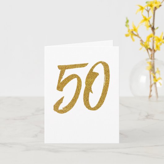50. Geburtstag personalisierter Gruß Karte (Gelbe Blume)