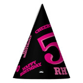 50. Geburtstag personalisiertes Foto rosa schwarz Partyhütchen (Links)