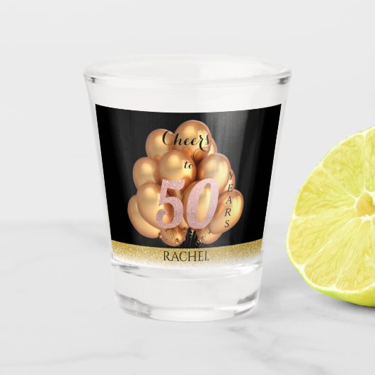 50. Geburtstag Personalisiertes Shot Glass Schnapsglas (Vorderseite)