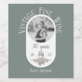 50. Geburtstag Persönliche Imitate Vintag Weinetikett (Einzelnes Label)