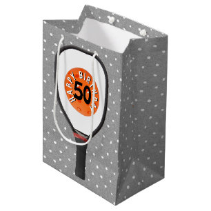 50. Geburtstag Pickleball auf Paddle Mittlere Geschenktüte