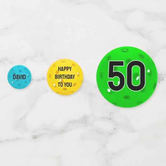50. Geburtstag Pickleballs Konfetti (Vorderseiten)