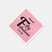 50. Geburtstag Pink Akzent und viel Glück Serviette (Ecke)