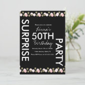 50. Geburtstag Pink Blush Confetti Überraschung Einladung (Stehend Vorderseite)