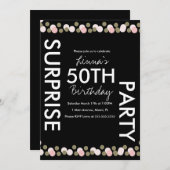 50. Geburtstag Pink Blush Confetti Überraschung Einladung (Vorne/Hinten)