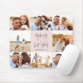 50. Geburtstag pink Girly Glitzer Foto Collage Mousepad (Mit Mouse)