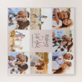 50. Geburtstag pink Girly Glitzer Foto Collage Puzzle (Horizontal)