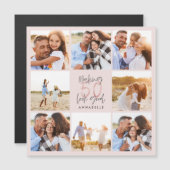 50. Geburtstag Pink Girly Glitzer Magnetkarte (Vorne/Hinten)