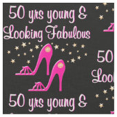 50. GEBURTSTAG PINK HÖHE FABRIC STOFF (Nahaufnahme)