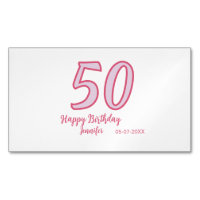 50. Geburtstag pink lila fett Name einfach minimal