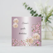 50. Geburtstag Pink Lotus Blossom Floral Einladung (Stehend Vorderseite)