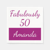 50. Geburtstag Pink personalize fabelhaft 50 Serviette (Vorderseite)