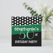 50. Geburtstag Polka Dots Moderne Vorlage (Stehend Vorderseite)