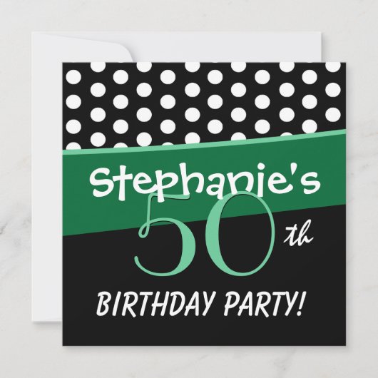 50. Geburtstag Polka Dots Moderne Vorlage (Vorderseite)