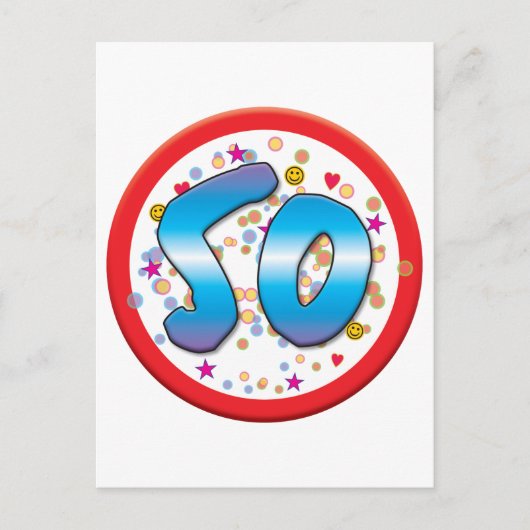 50. Geburtstag Postkarte (Vorderseite)