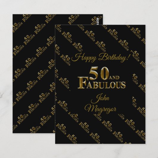 50. Geburtstag Postkarte (Vorne/Hinten)