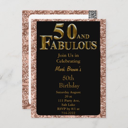 50. Geburtstag Postkarte (Vorne/Hinten)