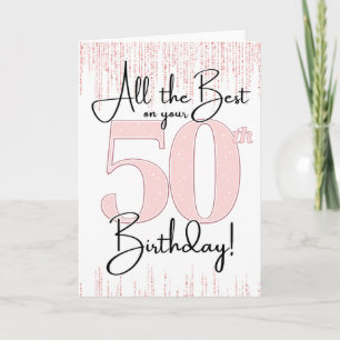 50. Geburtstag Pretty in Pink Karte