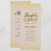 50. Geburtstag Programm Gold Confetti Menü Champag (Vorne/Hinten)