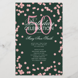 50 Geburtstag Programm Rose Gold Glitzer Menü Smar