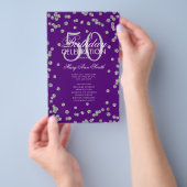 50. Geburtstag Programm Silver Glitzer Menü Lila (Handgriff)