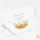 50. Geburtstag Pumpkin Wildblume Custom Danke Runder Aufkleber (Umschlag)