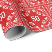 50. Geburtstag Red Bandana Geschenkpapier (Rolleneckpunkt)