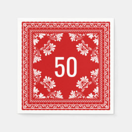 50. Geburtstag Red Bandana Serviette