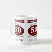 50. Geburtstag Red Genuine Legend Ihren Namen hinz Kaffeetasse (Vorderseite Links)
