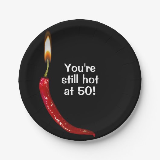 50. Geburtstag Red Hot Pepper Pappteller (Vorderseite)
