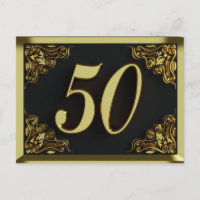 50. Geburtstag Regal Gold Einladung oder Gruß