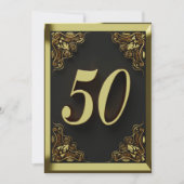 50. Geburtstag Regal Gold Gruß oder Einladung (Vorderseite)