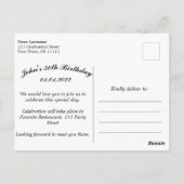 50. Geburtstag Regal Gold Red Einladung Postkarte (Rückseite)