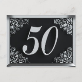 50. Geburtstag Regal Silver Einladung oder Gruß Postkarte
